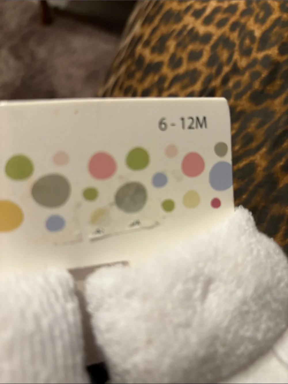 Little Me White Baby No-Show Socks with Multi Colored Accents 7 pair only